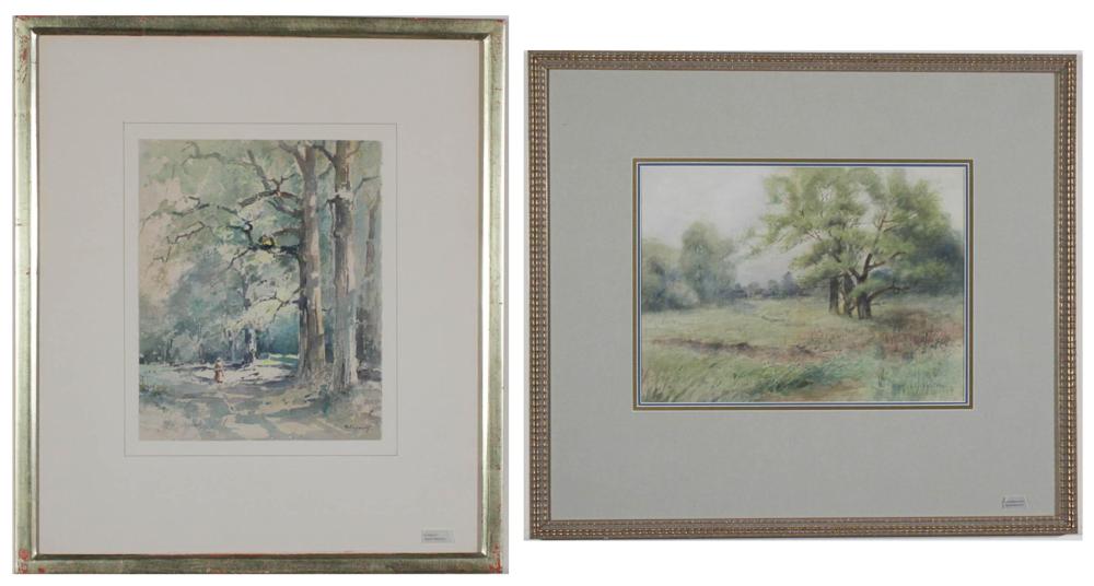 TWO LANDSCAPE WATERCOLORS ON