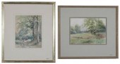 TWO LANDSCAPE WATERCOLORS ON P