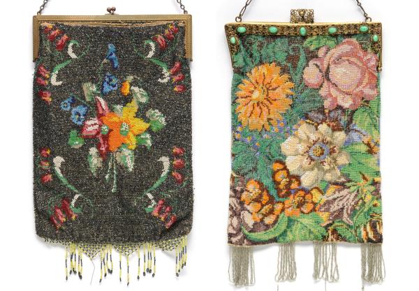 TWO LARGE 1920S FRENCH BEADED