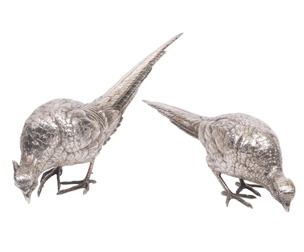 TWO LARGE 800 SILVER PHEASANTSTwo