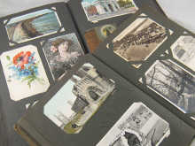 Two large albums of postcards