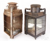 TWO LARGE AMERICAN TIN LANTERN