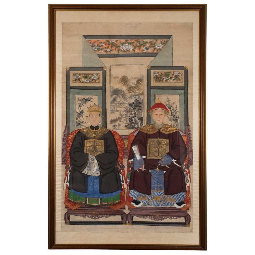 TWO LARGE ANCESTOR PORTRAIT