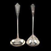 TWO LARGE ANTIQUE STERLING SIL
