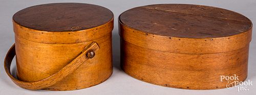 TWO LARGE BENTWOOD BOXES, 19TH