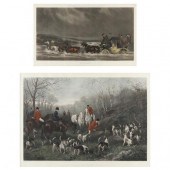 TWO LARGE BRITISH FOX HUNTING