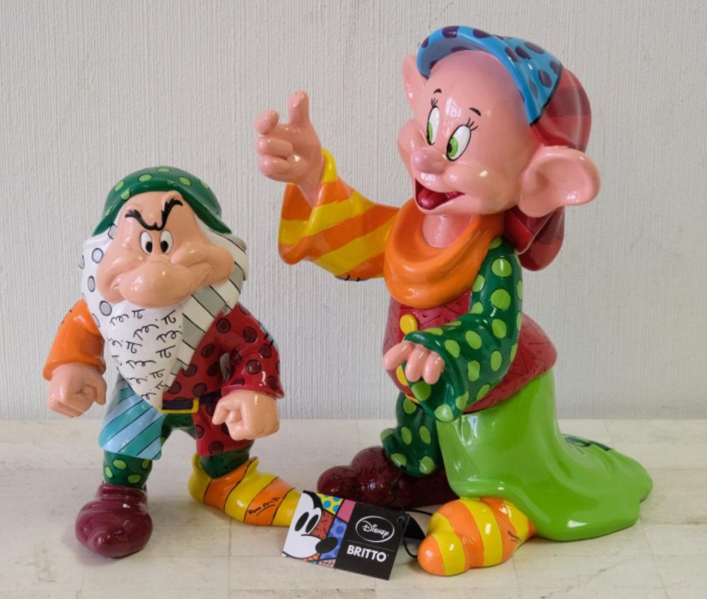 TWO LARGE BRITTO SCULPTURES DOPEY &