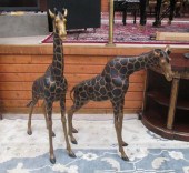 TWO LARGE BRONZE WILDLIFE SCUL