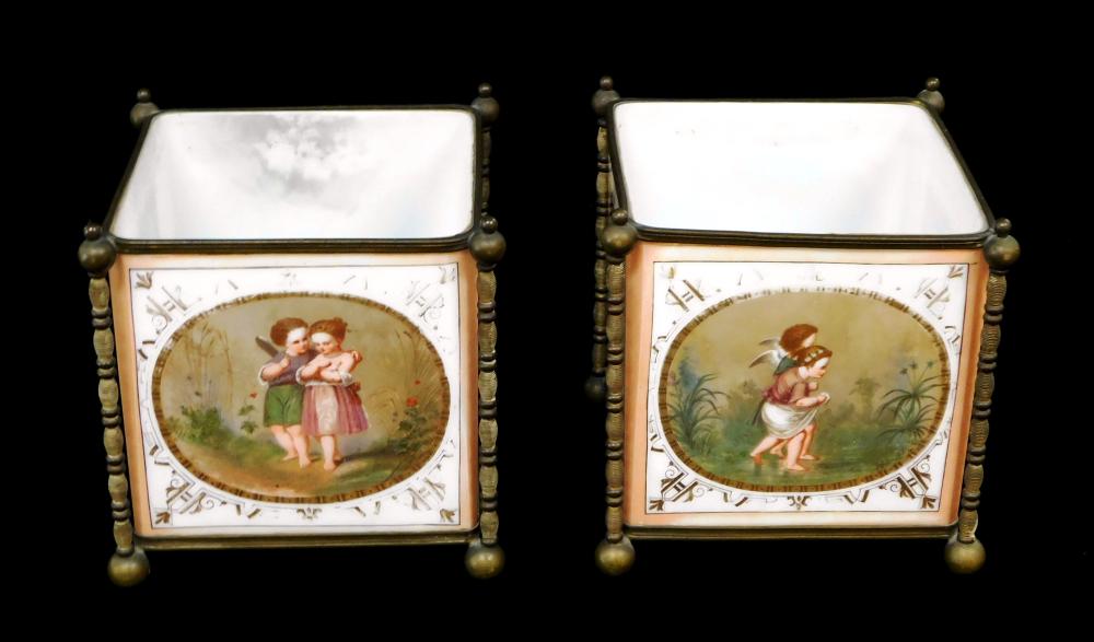 TWO LARGE CANDLE VOTIVES, BOTH WITH