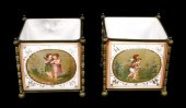 TWO LARGE CANDLE VOTIVES, BOTH
