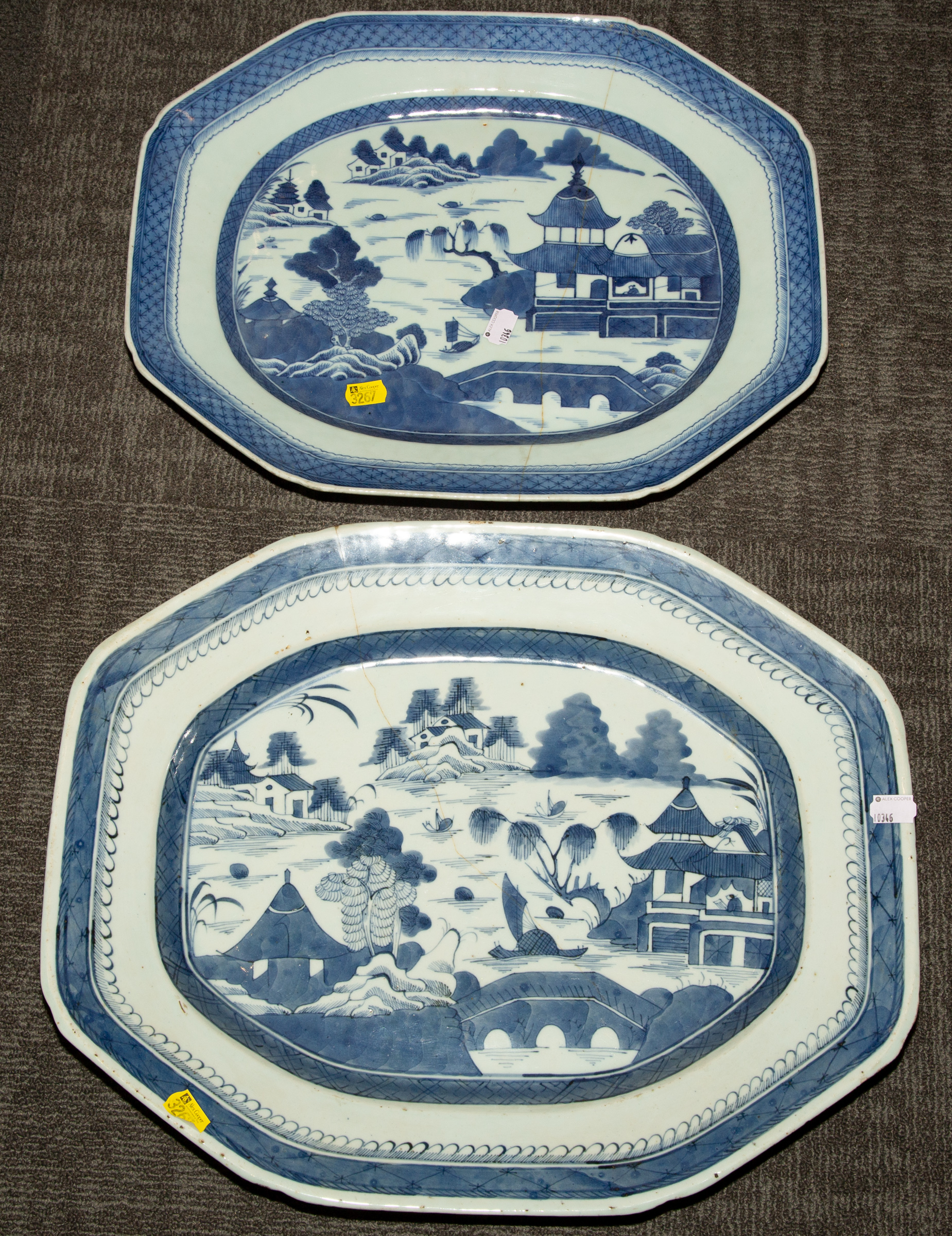TWO LARGE CANTON PLATTERS 2nd