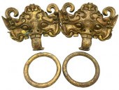 TWO LARGE CHINESE BRONZE DOOR