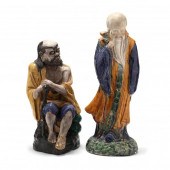 TWO LARGE CHINESE CERAMIC MUDM