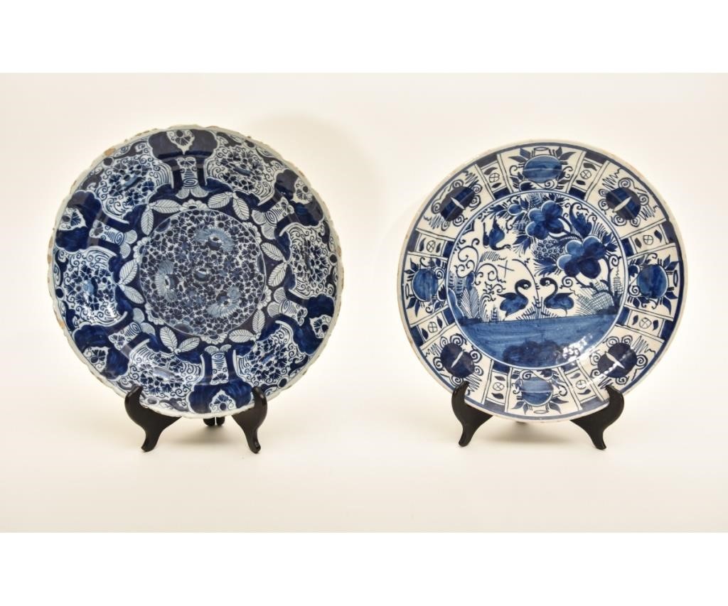 Two large Delft chargers, 18th