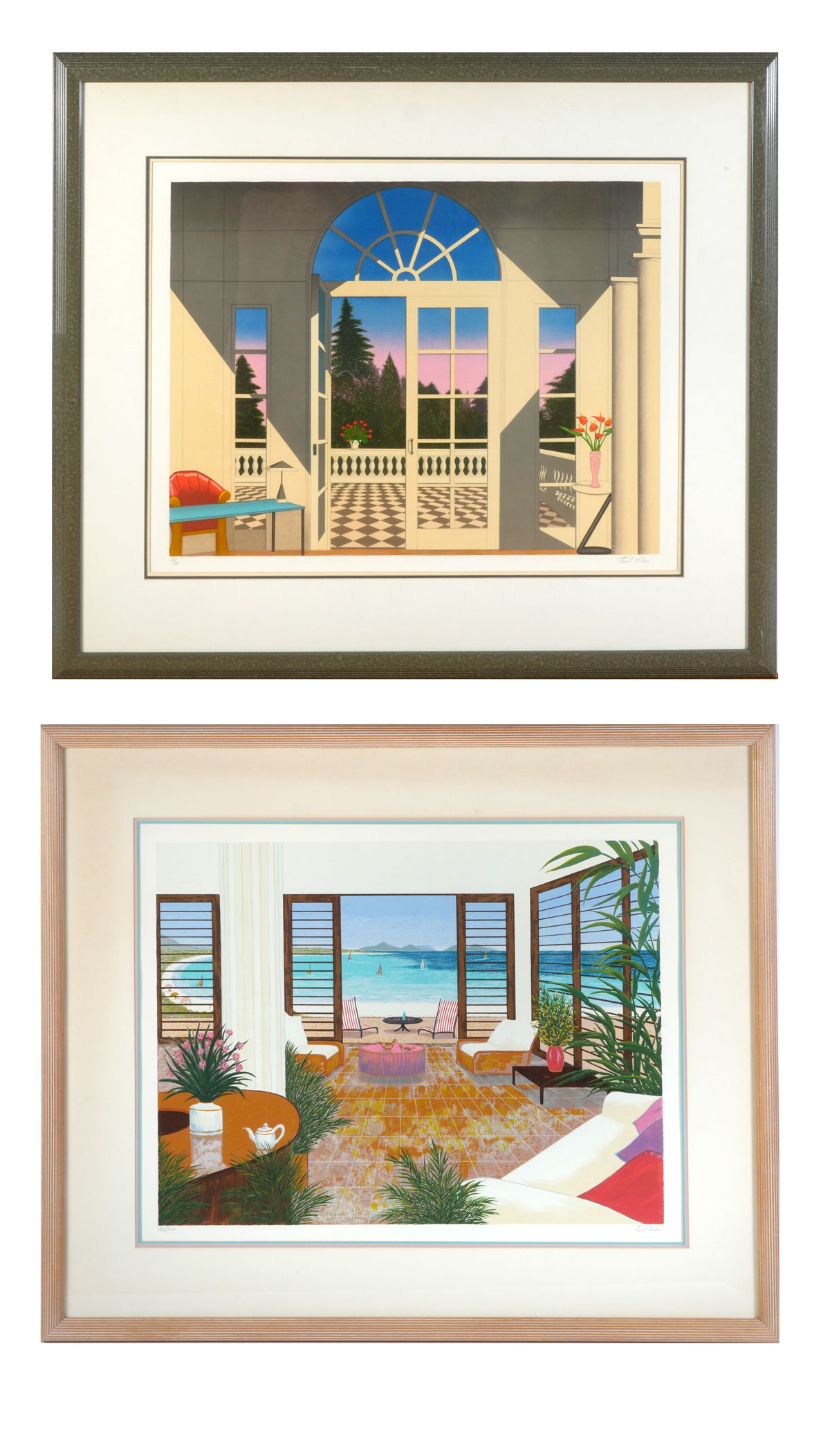 TWO LARGE FANCH LEDAN SERIGRAPHS: