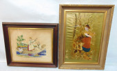 TWO LARGE FRAMED NEEDLEPOINT S