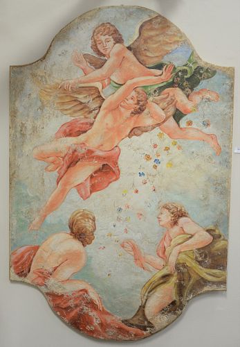 TWO LARGE FRENCH CLASSICAL OIL ON