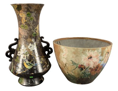 TWO LARGE FRENCH FAIENCE POTTERY