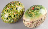 TWO LARGE GERMAN EASTER EGGS,