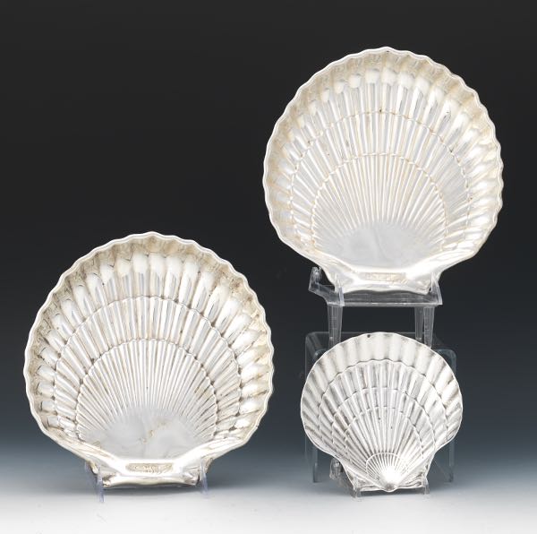 TWO LARGE GORHAM STERLING SHELL