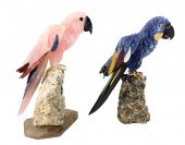 TWO LARGE HARDSTONE CARVINGS O