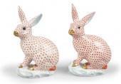 TWO LARGE HEREND PORCELAIN RUS