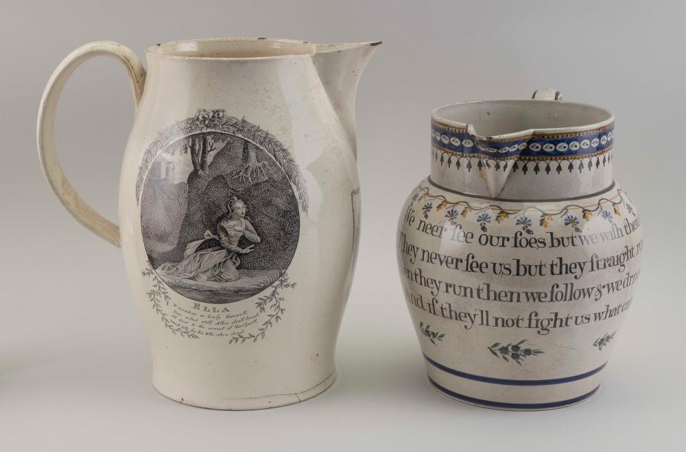 TWO LARGE LIVERPOOL PITCHERS