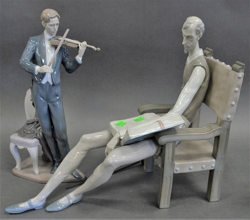 TWO LARGE LLADRO PORCELAIN FIGURES,