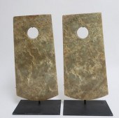 TWO LARGE LONGSHAN STYLE JADE
