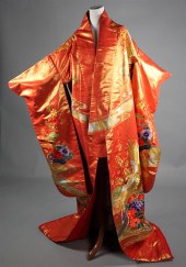 TWO LARGE MODERN JAPANESE KIMO