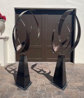 TWO LARGE MODERN WELDED METAL