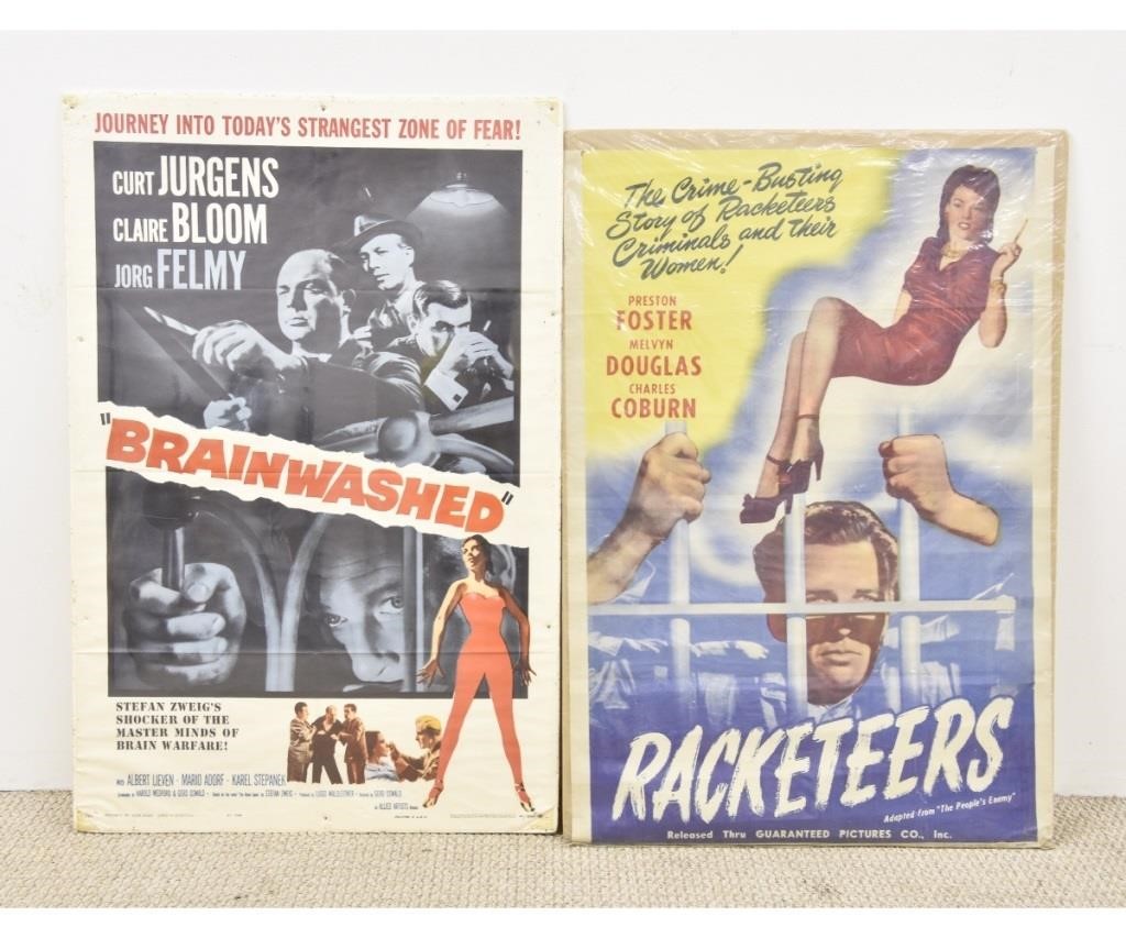 Two large movie posters, "Brain