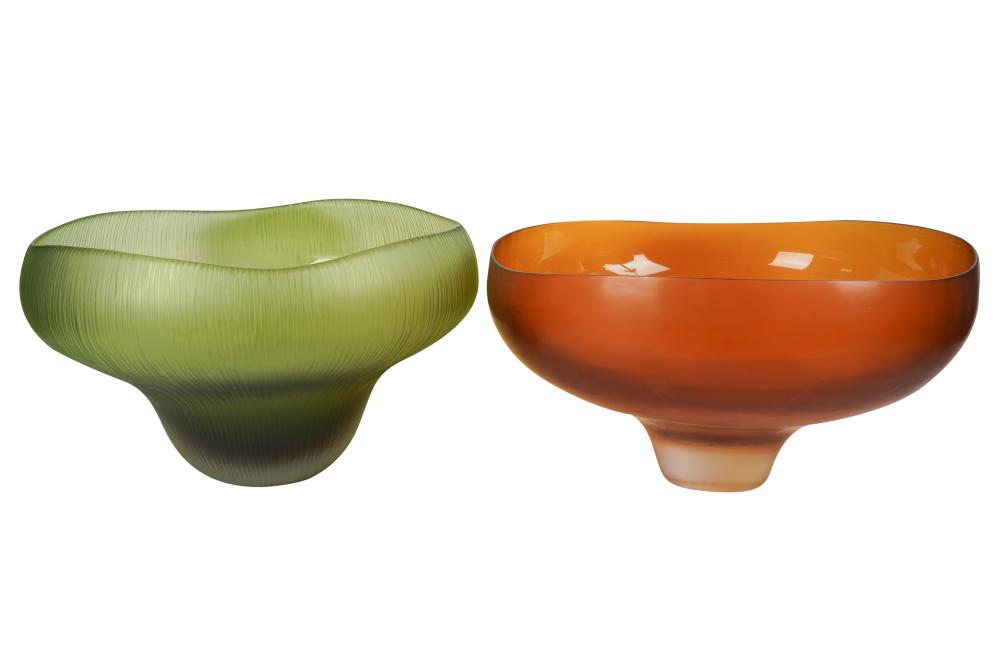 TWO LARGE MURANO GLASS CENTER