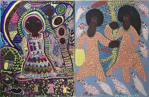 TWO LARGE OIL ON CANVAS, JORELUS