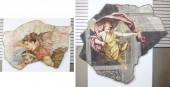 TWO LARGE PAINTINGS ON PLASTER