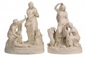 TWO LARGE PARIAN WARE BIBLICAL