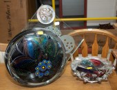 TWO LARGE PIECES OF ART GLASS