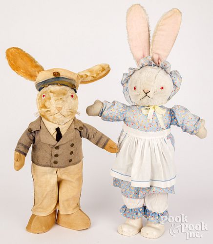 TWO LARGE PLUSH RABBITSTwo large