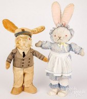 TWO LARGE PLUSH RABBITSTwo lar
