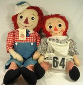 Two large Raggedy Ann and Andy
