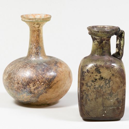 TWO LARGE ROMAN GLASS VESSELSThe