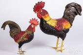 TWO LARGE ROOSTER CANDY CONTAI