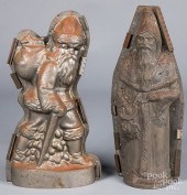 TWO LARGE SANTA CLAUS CHOCOLAT