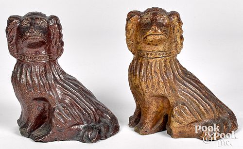 TWO LARGE SEWER TILE SPANIELS,