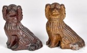 TWO LARGE SEWER TILE SPANIELS,