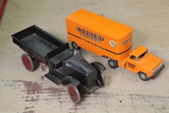 TWO LARGE SHEET METAL TRUCKS. One