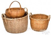 TWO LARGE SPLIT OAK BASKETS, E