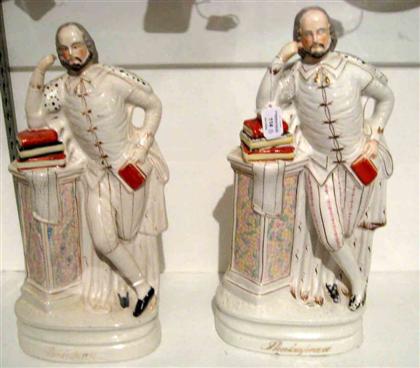 Two large Staffordshire figures