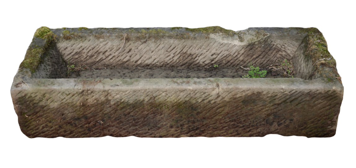 TWO LARGE STONE TROUGHS measuring