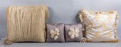 TWO LARGE TASSELED PILLOWS AND